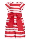 Mama Luma Bow Striped Dress In Red