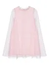 Mama Luma Chiffon Embellished Capedress In Pink