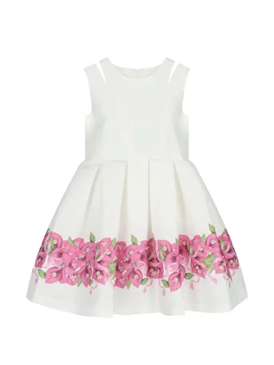 Mama Luma Floral Border Dress In White