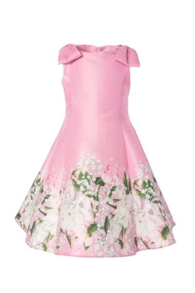 Mama Luma Kids' Floral Bow Dress In Pink