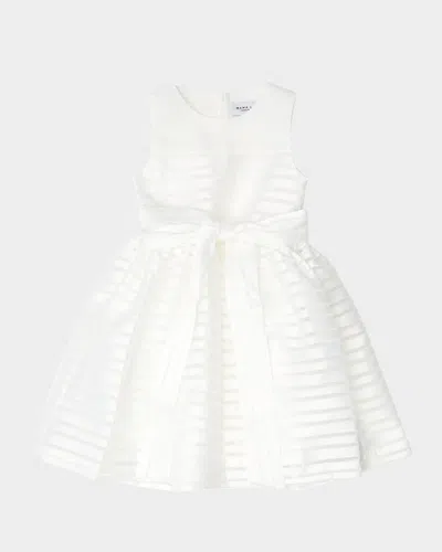 Mama Luma Kids' Girl's Chic Jacquard Dress In Ecru