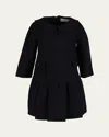 Mama Luma Girl's Classic Collared Dress In Navy