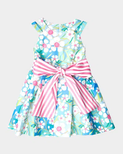 Mama Luma Kids' Girl's Daisy Blossom Bow Dress In Multicolor