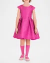 Mama Luma Girl's Elegant Glow Pleated Dress In Mulberry