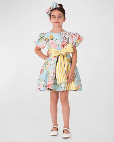 Mama Luma Kids' Girl's Enchanted Bow Flower Dress In Multi