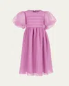 Mama Luma Girl's Flowy A-line Organza Dress In Lilac