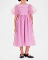 Mama Luma Girl's Flowy A-line Organza Dress In Lilac