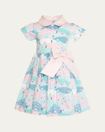 Mama Luma Kids' Girl's Pastel Cotton Poplin Dress In Multi