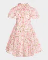 Mama Luma Girl's Positano Flowers Puff-sleeve Dress In Multi