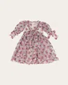 Mama Luma Girl's Puff Sleeve Floral-print Dress In Ecru