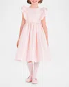 Mama Luma Girl's Shimmery Ruffle A-line Dress In Pink