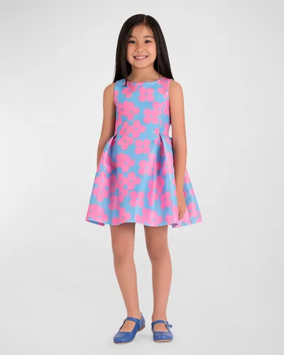 Mama Luma Kids' Girl's Ume Ayame Print Dress In Blue