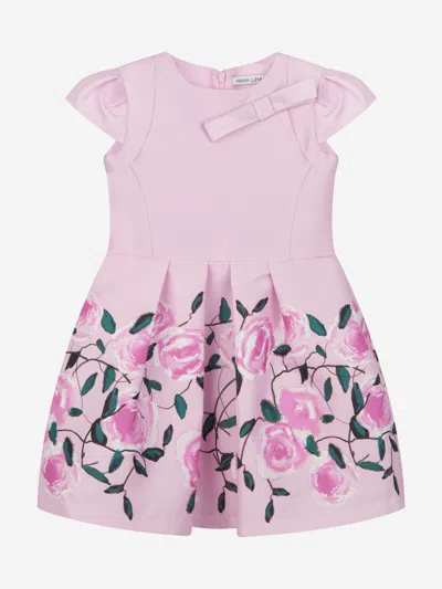 Mama Luma Babies' Girls Flowers Dress In Pink