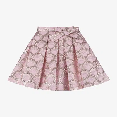 Mama Luma Babies' Girls Pink Lurex Scalloped Skirt