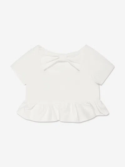 Mama Luma Kids' Girls Ruffle Blouse In White