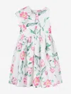 Mama Luma Girls Ruffle Floral Print Dress In White