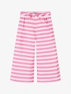 Mama Luma Girls Striped Wide Leg Trousers In Pink