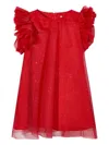 Mama Luma Glitter-embellished Ruffled Dress In Red