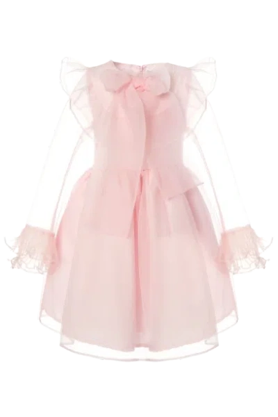 Mama Luma Kids' Organza Bow Dress In Pink