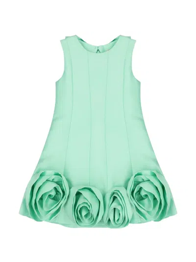 Mama Luma Kids' Rose-detail Sleeveless Dress In Green