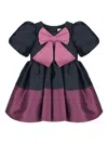 Mama Luma Satin Bow Dress In Black