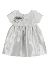 Mama Luma Satin-effect Rose-appliqué Dress In White