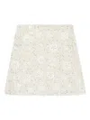 Mama Luma Girls Sequin Embroidered Skirt In White