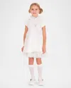 Mama Luma Shimmering Bow Dress In Ecru