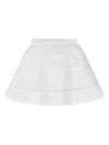 Mama Luma Striped Ribbon-detailed Skirt In White