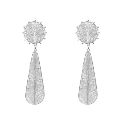 Mamba Women's Alma New Statement Silver Earrings