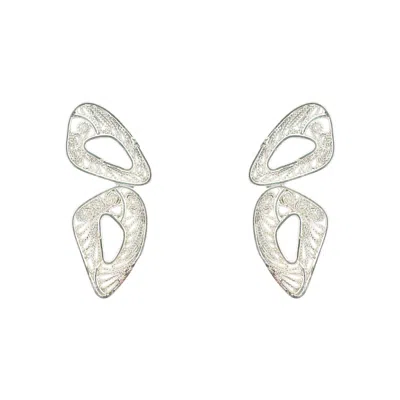 Mamba Women's Candelita Silver Butterfly Earrings