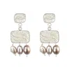 Mamba Women's Candelita Three Pearl Silver Earrings