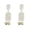 Mamba Women's Gold Candelita Two Pearl Silver Earrings