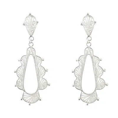 Mamba Women's Long Candelita Silver Earrings