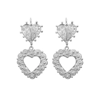 Mamba Women's Milagros Mini Silhouette Silver Earrings
