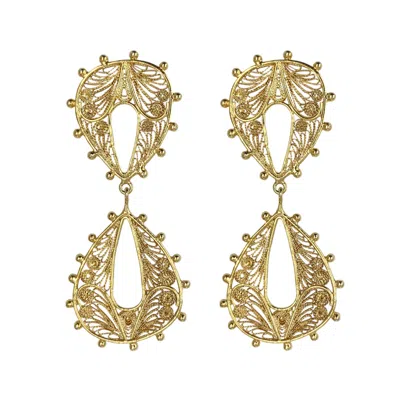 Mamba Women's Pandora Bow Golden Earrings