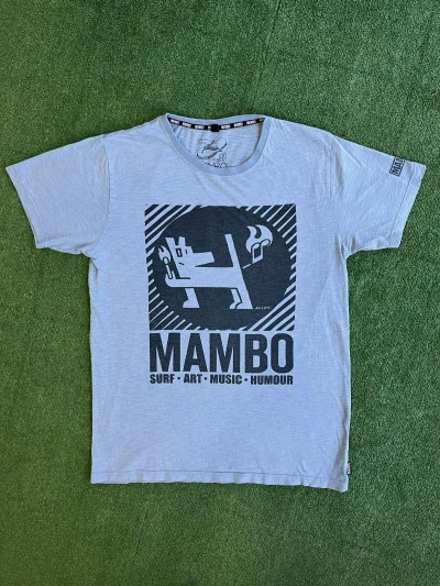 Pre-owned Mambo X Vintage 2000s Mambo Y2k Dog Music Fire Blue Tee 1989