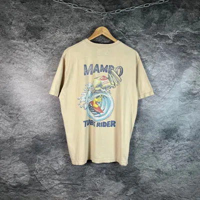 Pre-owned Mambo X Vintage Mambo Moral Fibre Tube Rider 1999 Vintage Surf T-shirt Art In Yellow