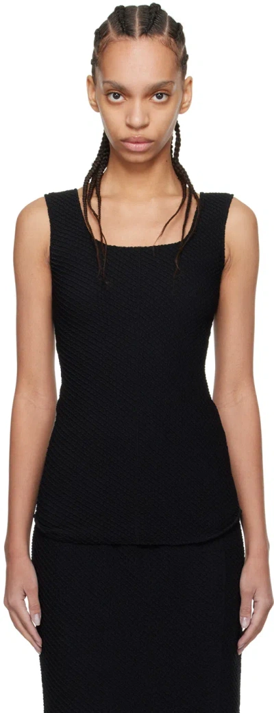 Mame Kurogouchi Black Scoop Neck Tank Top