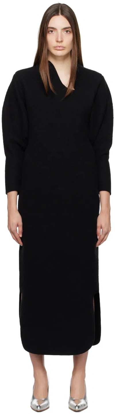 Mame Kurogouchi Black V-neck Maxi Dress