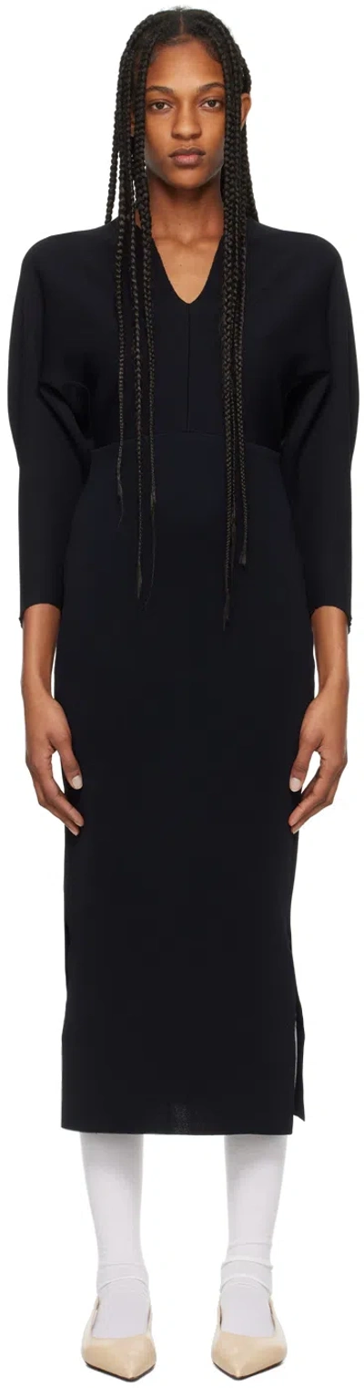 Mame Kurogouchi Black V-neck Maxi Dress