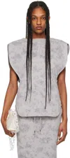 Mame Kurogouchi Gray Floral T-shirt In Grey