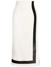 Mame Kurogouchi High-waisted Striped Tweed Skirt In White