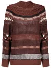 Mame Kurogouchi Brown Pattern Sweater In Brown