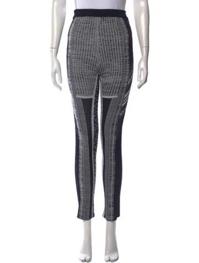 Pre-owned Mame Kurogouchi Patterned Skinny Leg Pants In Multi