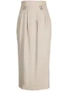 Mame Kurogouchi Pleat-detailing Midi Skirt In Neutrals
