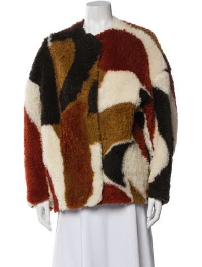 Pre-owned Mame Kurogouchi Wool Printed Jacket In Neutral