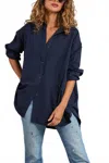 Mamene Diana Wrap Shirt In Navy In Blue