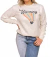 Mamie Ruth Wyoming Tornado Crewneck Sweatshirt In Natural In White