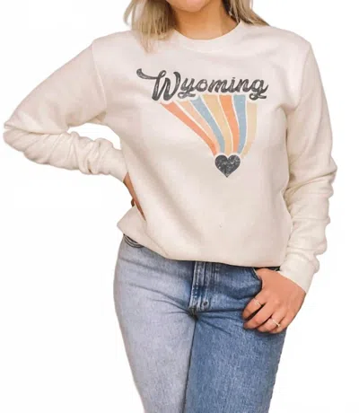 Mamie Ruth Wyoming Tornado Crewneck Sweatshirt In Natural In White